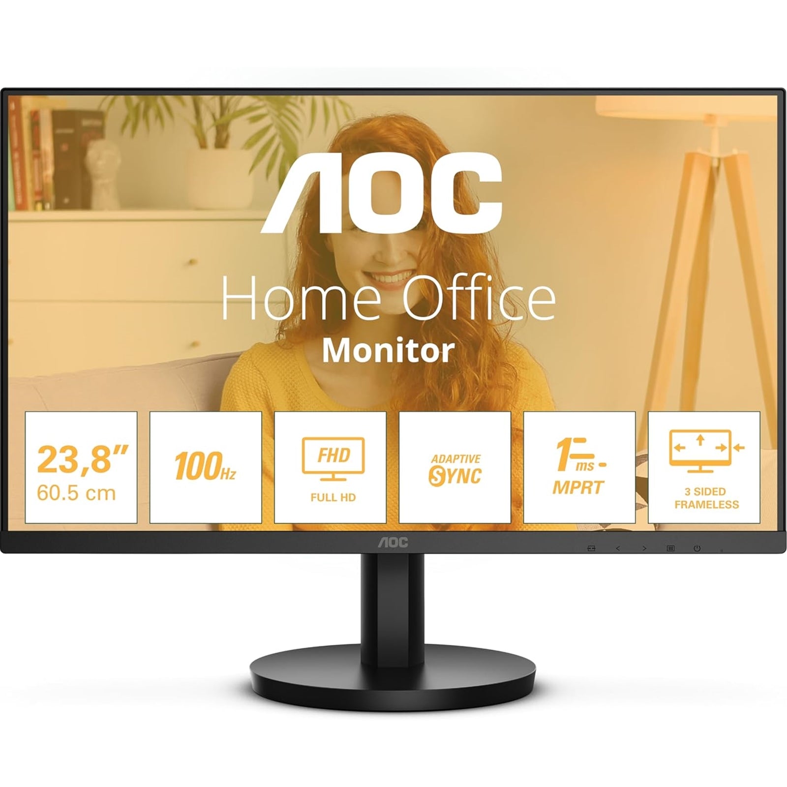 AOC 24B3HA2 23.8 Inch Full HD IPS Monitor, WLED, VGA, HDMI, Speakers, VESA, 100Hz, 1ms, Speakers, Internal PSU-PCR Business Solutions Ltd